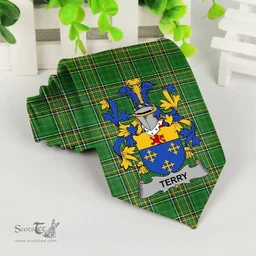 Irish Terry Coat of Arms Family Crest Ireland Neck Tie Irish National Tartan Irish County Tie