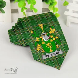 Irish Reynolds or McRannell Coat of Arms Family Crest Ireland Neck Tie Irish National Tartan Irish County Tie