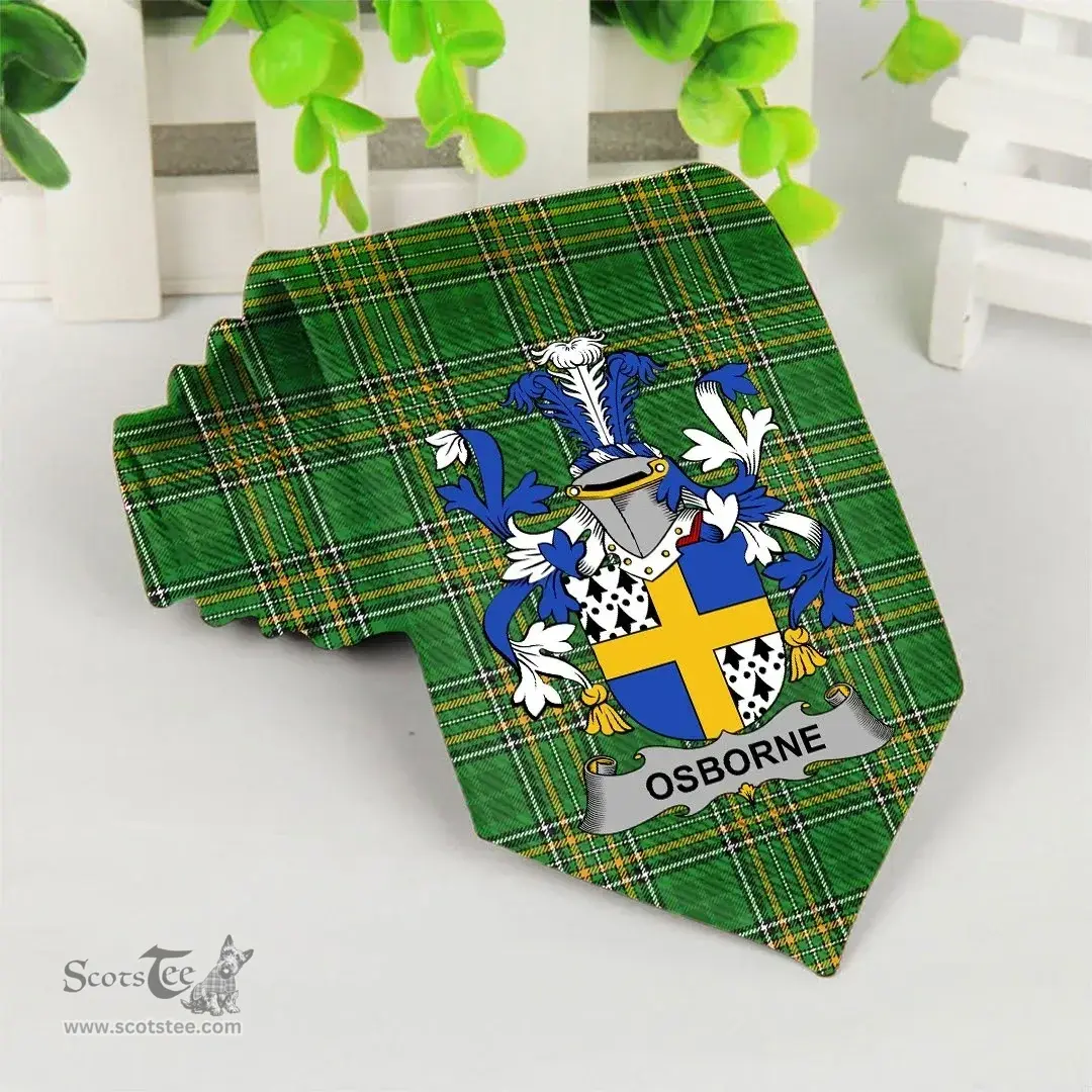 Irish Osborne Coat of Arms Family Crest Ireland Neck Tie Irish National Tartan Irish County Tie