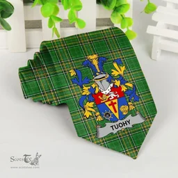 Irish Tuohy or O'Toohey Coat of Arms Family Crest Ireland Neck Tie Irish National Tartan Irish County Tie