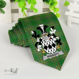 Irish Piggott Coat of Arms Family Crest Ireland Neck Tie Irish National Tartan Irish County Tie