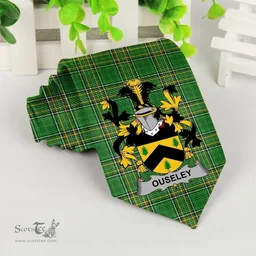 Irish Ouseley Coat of Arms Family Crest Ireland Neck Tie Irish National Tartan Irish County Tie