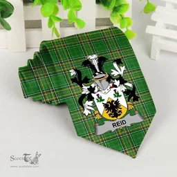 Irish Reid Coat of Arms Family Crest Ireland Neck Tie Irish National Tartan Irish County Tie