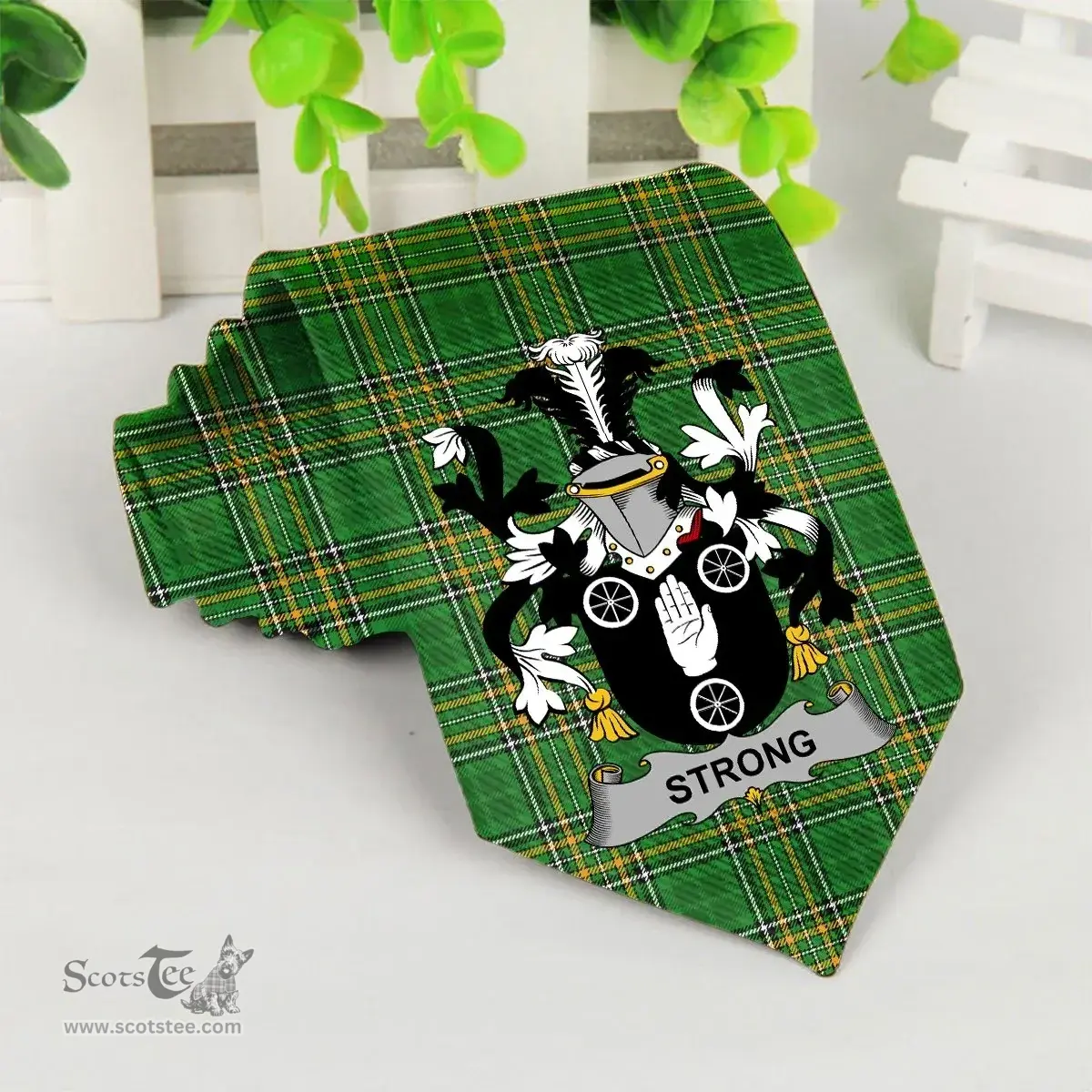 Irish Strong Coat of Arms Family Crest Ireland Neck Tie Irish National Tartan Irish County Tie