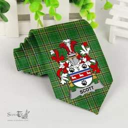 Irish Scott Coat of Arms Family Crest Ireland Neck Tie Irish National Tartan Irish County Tie