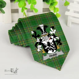 Irish Paine Coat of Arms Family Crest Ireland Neck Tie Irish National Tartan Irish County Tie
