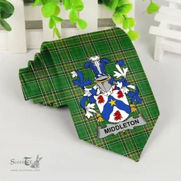 Irish Middleton Coat of Arms Family Crest Ireland Neck Tie Irish National Tartan Irish County Tie