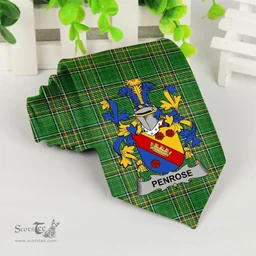 Irish Penrose Coat of Arms Family Crest Ireland Neck Tie Irish National Tartan Irish County Tie