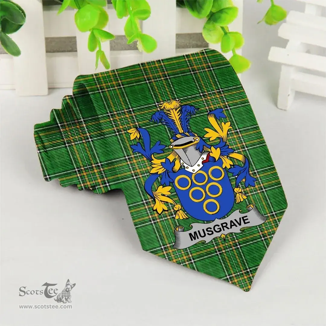 Irish Musgrave Coat of Arms Family Crest Ireland Neck Tie Irish National Tartan Irish County Tie