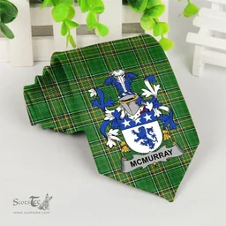 Irish McMurray Coat of Arms Family Crest Ireland Neck Tie Irish National Tartan Irish County Tie