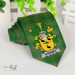 Irish Starkey Coat of Arms Family Crest Ireland Neck Tie Irish National Tartan Irish County Tie