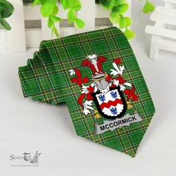 Irish McCormick Coat of Arms Family Crest Ireland Neck Tie Irish National Tartan Irish County Tie