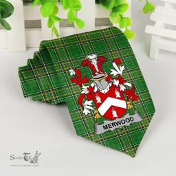 Irish Merwood Coat of Arms Family Crest Ireland Neck Tie Irish National Tartan Irish County Tie