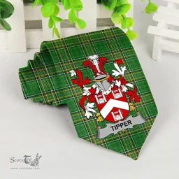 Irish Tipper Coat of Arms Family Crest Ireland Neck Tie Irish National Tartan Irish County Tie