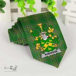 Irish Robinson Coat of Arms Family Crest Ireland Neck Tie Irish National Tartan Irish County Tie