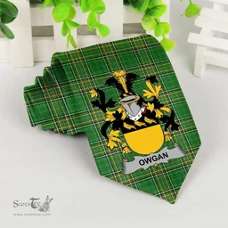 Irish Owgan Coat of Arms Family Crest Ireland Neck Tie Irish National Tartan Irish County Tie