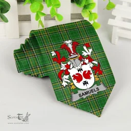 Irish Samuels Coat of Arms Family Crest Ireland Neck Tie Irish National Tartan Irish County Tie