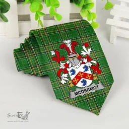 Irish McDermot Coat of Arms Family Crest Ireland Neck Tie Irish National Tartan Irish County Tie