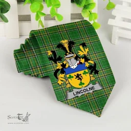 Irish Lincolne Coat of Arms Family Crest Ireland Neck Tie Irish National Tartan Irish County Tie