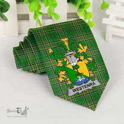 Irish Westenra Coat of Arms Family Crest Ireland Neck Tie Irish National Tartan Irish County Tie