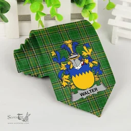 Irish Walter Coat of Arms Family Crest Ireland Neck Tie Irish National Tartan Irish County Tie