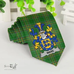 Irish Ware Coat of Arms Family Crest Ireland Neck Tie Irish National Tartan Irish County Tie