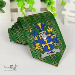 Irish Ward Coat of Arms Family Crest Ireland Neck Tie Irish National Tartan Irish County Tie