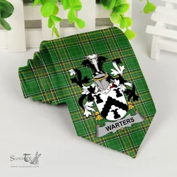 Irish Warters Coat of Arms Family Crest Ireland Neck Tie Irish National Tartan Irish County Tie