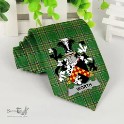 Irish Worthing Coat of Arms Family Crest Ireland Neck Tie Irish National Tartan Irish County Tie