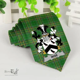 Irish Wise Coat of Arms Family Crest Ireland Neck Tie Irish National Tartan Irish County Tie