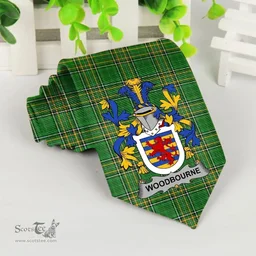 Irish Woodbourne Coat of Arms Family Crest Ireland Neck Tie Irish National Tartan Irish County Tie