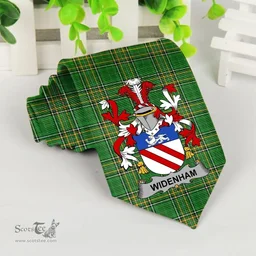 Irish Widenham Coat of Arms Family Crest Ireland Neck Tie Irish National Tartan Irish County Tie