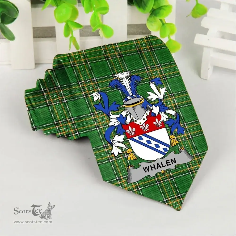 Irish Whalen Coat of Arms Family Crest Ireland Neck Tie Irish National Tartan Irish County Tie