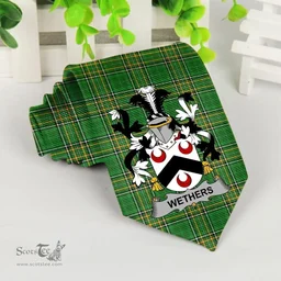 Irish Wethers Coat of Arms Family Crest Ireland Neck Tie Irish National Tartan Irish County Tie