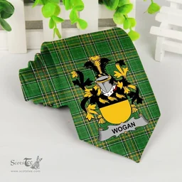 Irish Wogan Coat of Arms Family Crest Ireland Neck Tie Irish National Tartan Irish County Tie