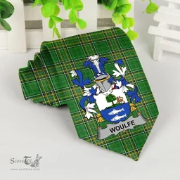 Irish Woulfe Coat of Arms Family Crest Ireland Neck Tie Irish National Tartan Irish County Tie