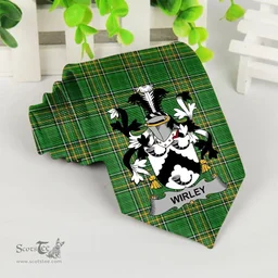 Irish Wirley Coat of Arms Family Crest Ireland Neck Tie Irish National Tartan Irish County Tie