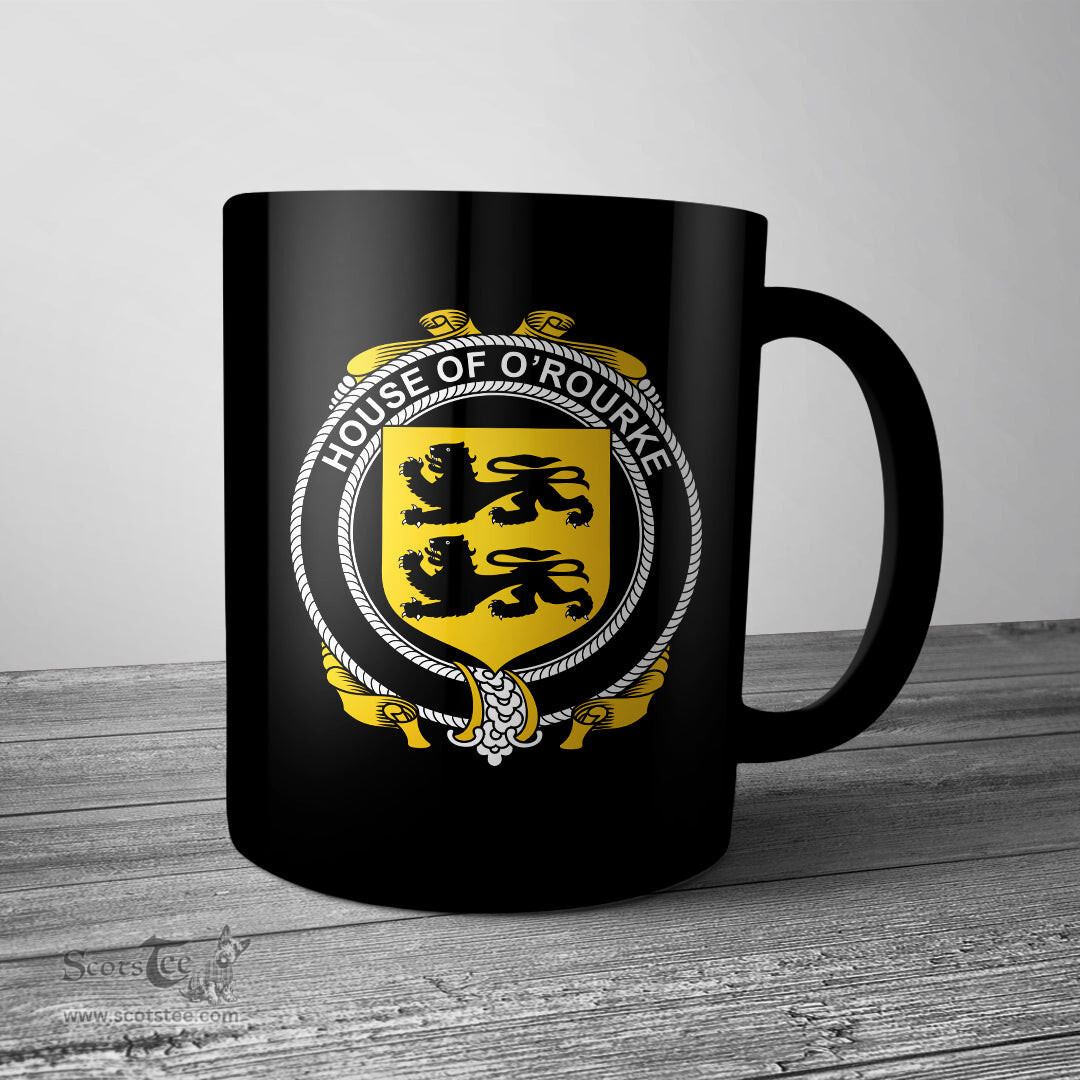 Irish House of O ROURKE Coat of Arms Family Crest Ireland Mug Irish Mug