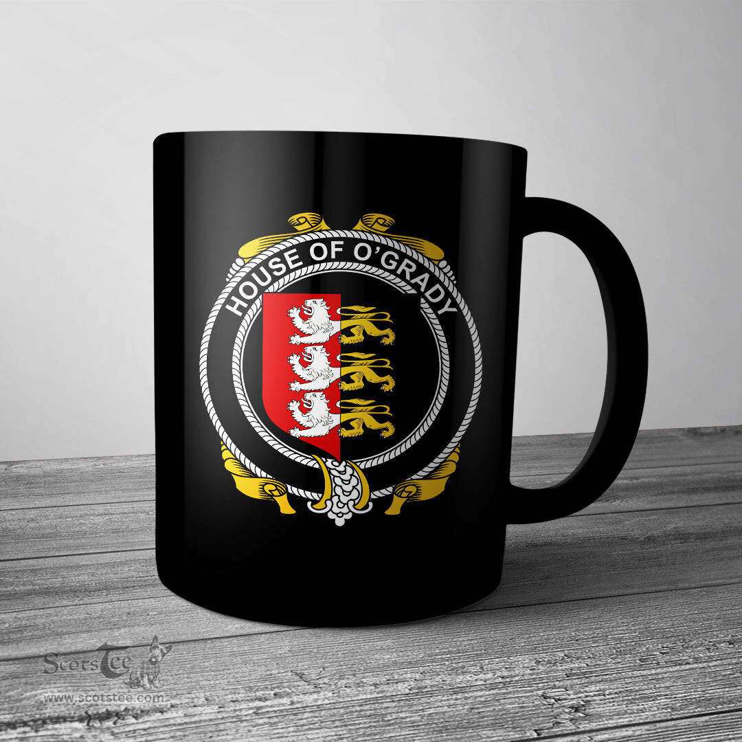Irish House of O GRADY Coat of Arms Family Crest Ireland Mug Irish Mug