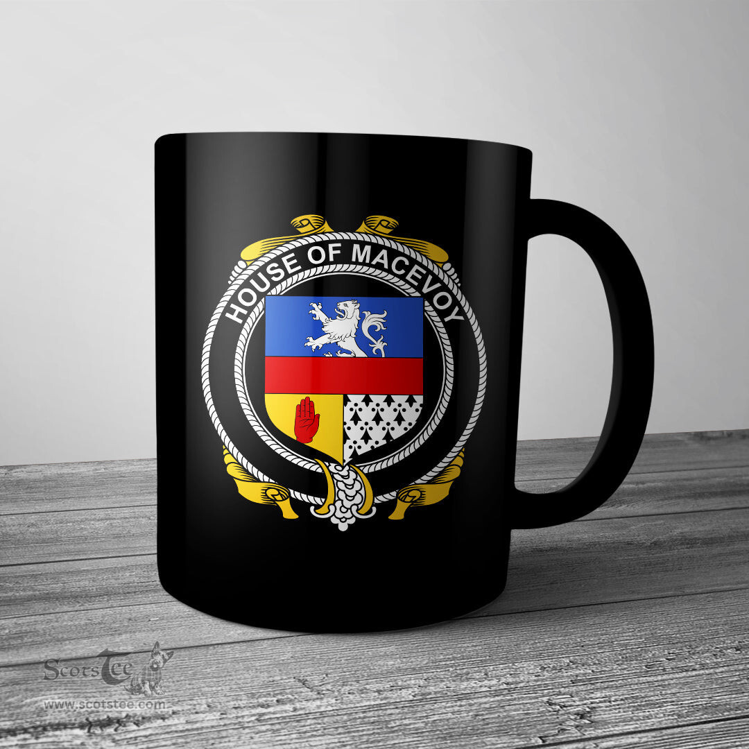 Irish House of MACEVOY Coat of Arms Family Crest Ireland Mug Irish Mug