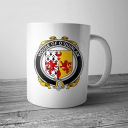 Irish House of O QUINLAN Coat of Arms Family Crest Ireland Mug Irish Mug