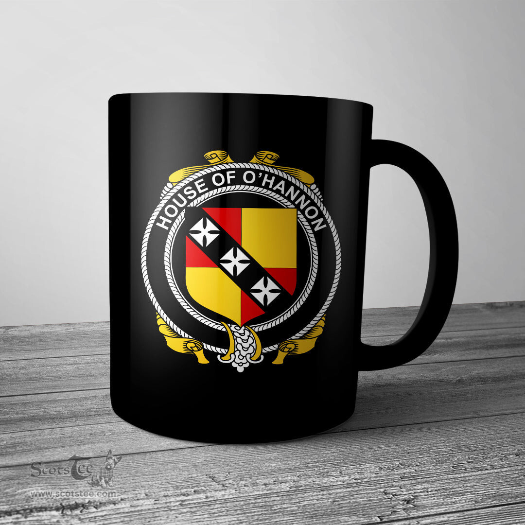 Irish House of O HANNON Coat of Arms Family Crest Ireland Mug Irish Mug