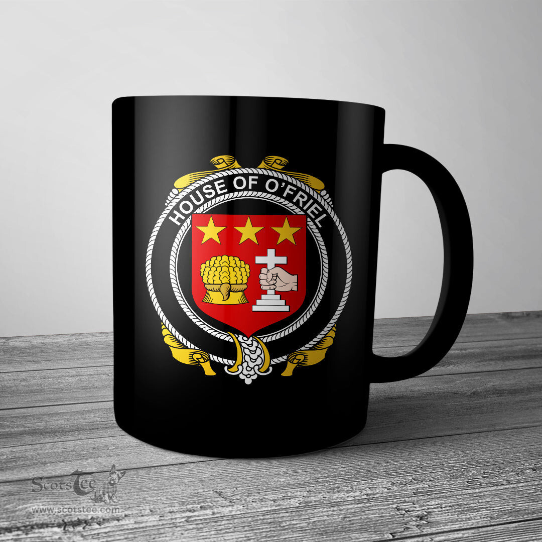 Irish House of O FRIEL Coat of Arms Family Crest Ireland Mug Irish Mug