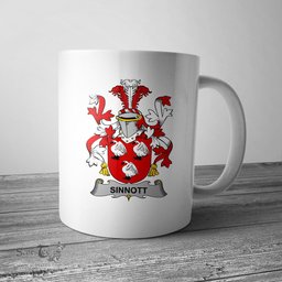 Irish Sinnott or Synnott Coat of Arms Family Crest Ireland Mug Irish Mug