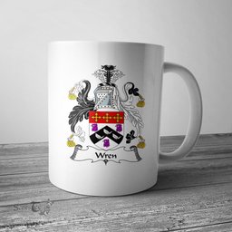 Irish Wren or Wrenn Coat of Arms Family Crest Ireland Mug Irish Mug