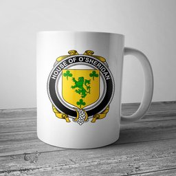 Irish House of O SHERIDAN Coat of Arms Family Crest Ireland Mug Irish Mug