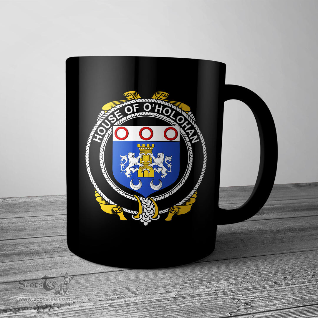 Irish House of O HOLOHAN Coat of Arms Family Crest Ireland Mug Irish Mug