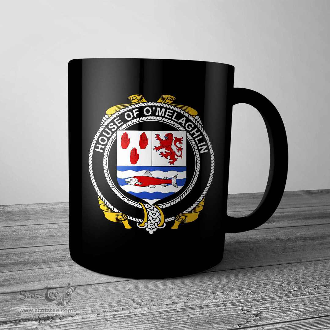 Irish House of O MELAGHLIN Coat of Arms Family Crest Ireland Mug Irish Mug