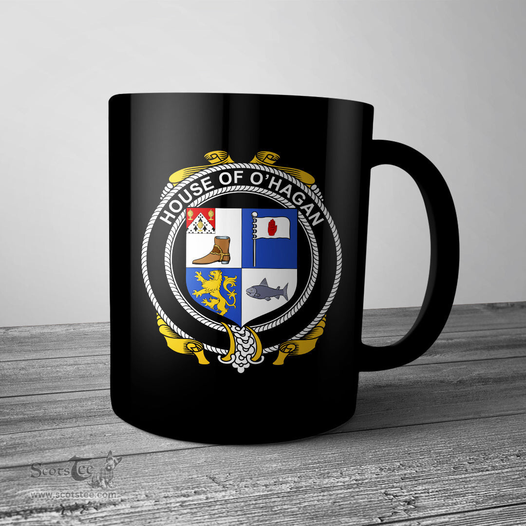 Irish House of O HAGAN Coat of Arms Family Crest Ireland Mug Irish Mug