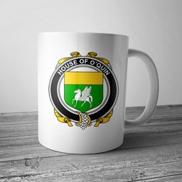 Irish House of O QUIN (Annaly) Coat of Arms Family Crest Ireland Mug Irish Mug